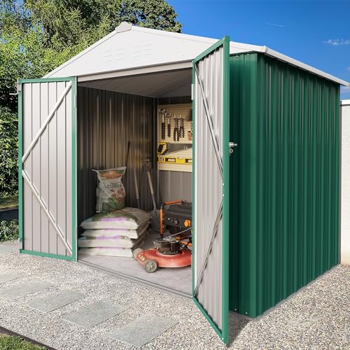 Greesum 5×3 FT Outdoor Storage Shed, Metal Storaged Sheds Without Floor, Tool Sheds with Lockable Doors and Sloping Roof for Garden, Patio, Backyard
