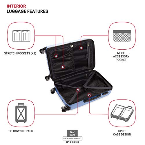 SwissGear 7272 Energie Expandable Hardside Luggage with Spinner Wheels and TSA Lock, Gunmetal, Carry-On 19-Inch