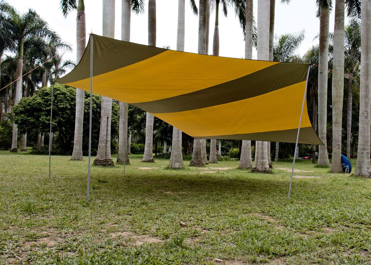 Hasika Car Awning Extremely Large Camping Tarp 100% Waterproof Ripstop with 4 Poles for SUV Tuck Overlanding Picnic Activities and More