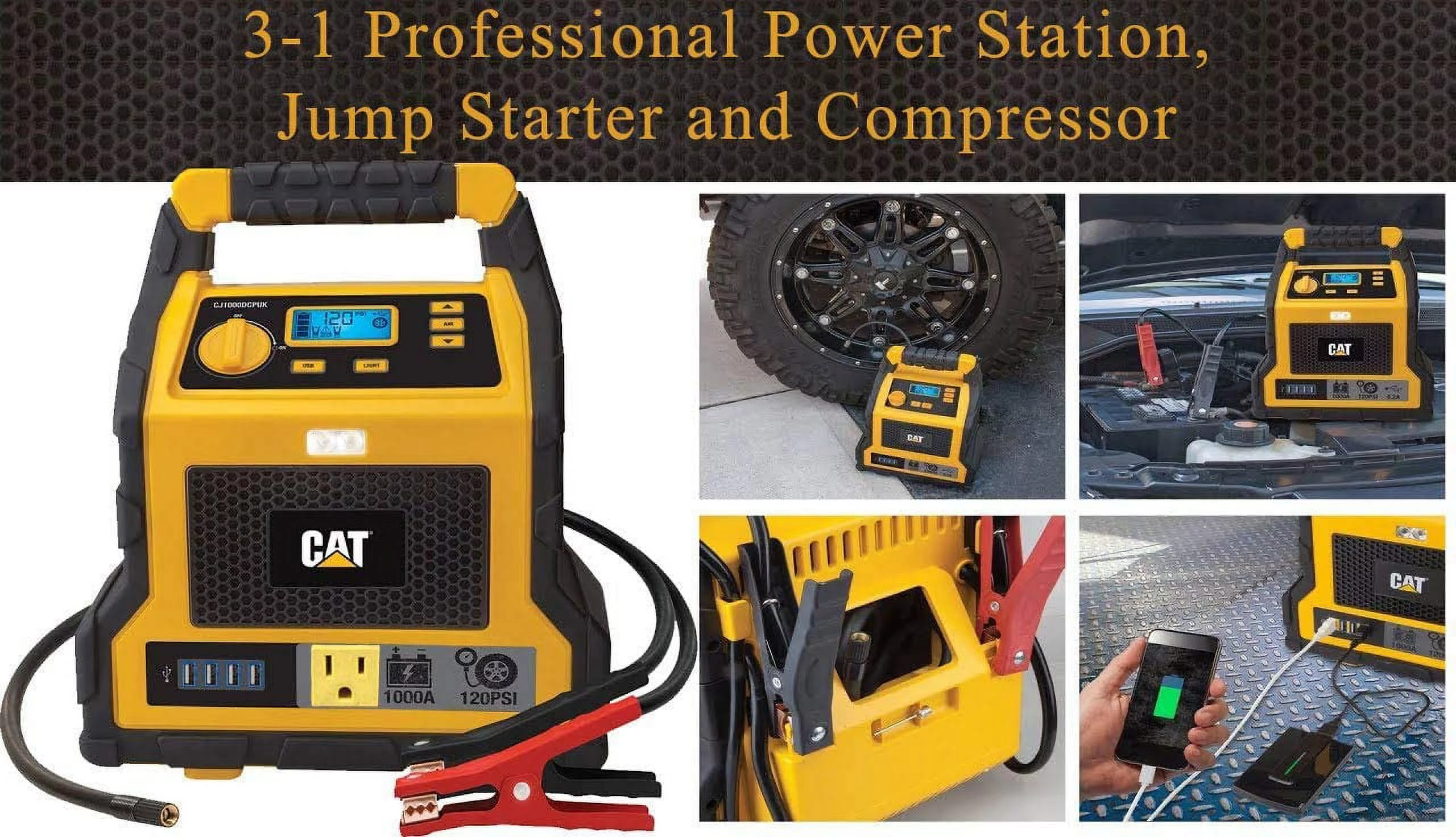 CAT 3-in-1 1000Amp Power Station with Jump Starter and Compressor - Radiant Selections