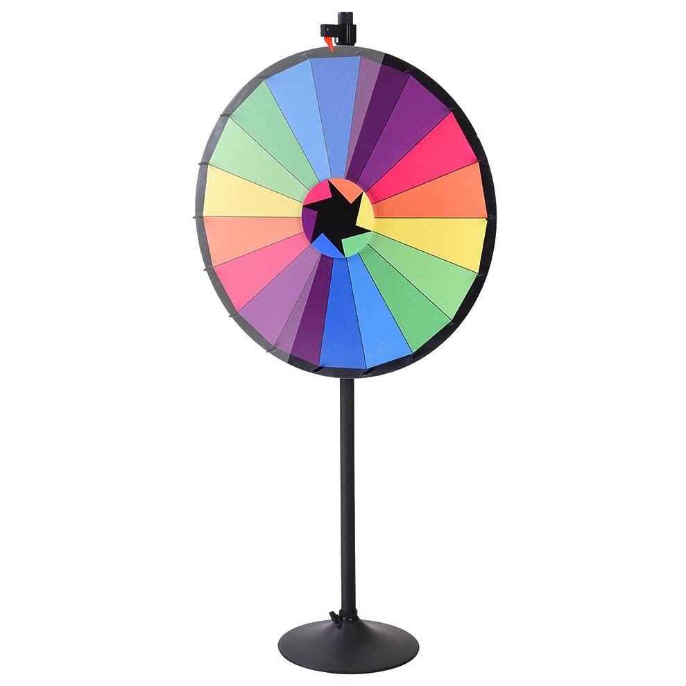 WinSpin 36x22 18 Customizable Slots Largest Prize Wheel w/ Stand Fortune Spin Game Carnival Tradeshow