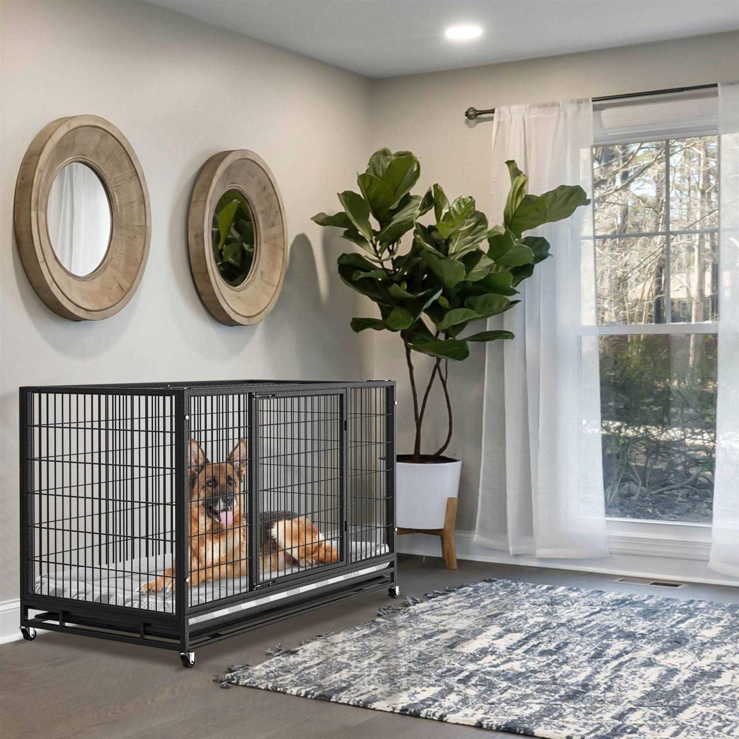 Boldbone 48/38 inch Heavy Duty Dog Crate for Large Dogs Dog Kennels and Metal Wire Cages - Pet Supplies online store