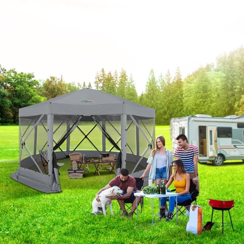 COBIZI 12x12ft Pop up Gazebo Screen Tent Screen House for Camping, Camping Outdoor Screened Gazebo, Canopy Tent