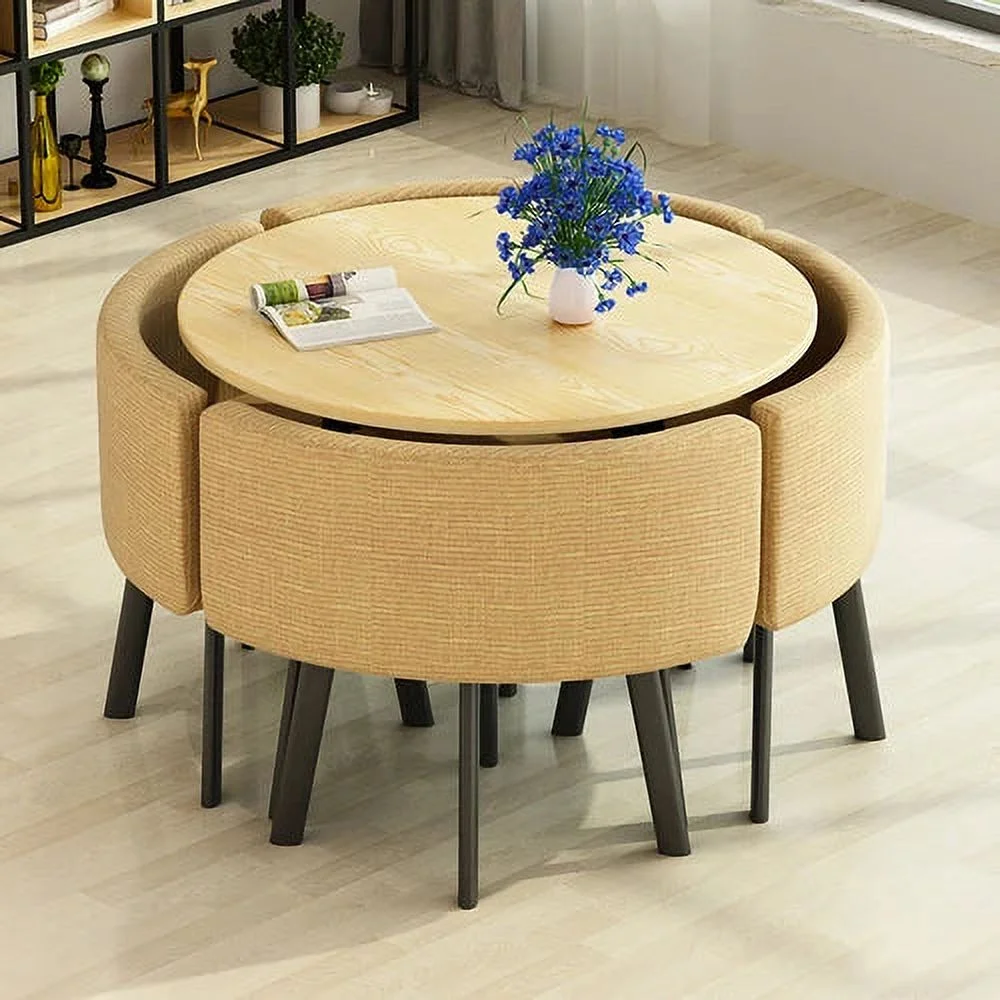 Dining Table Set 4 Chairs Office Reception Seat Suits Negotiation Table Casual Visitor Round Table Visitor Office Desk Chair Set