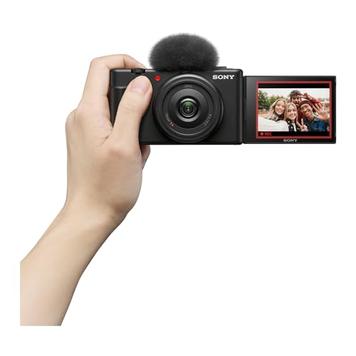 Sony ZV-1F Vlog Camera for Content Creators and Vloggers (Black) Bundle with 128GB SD Card and Compact Camera Case (3 Items)