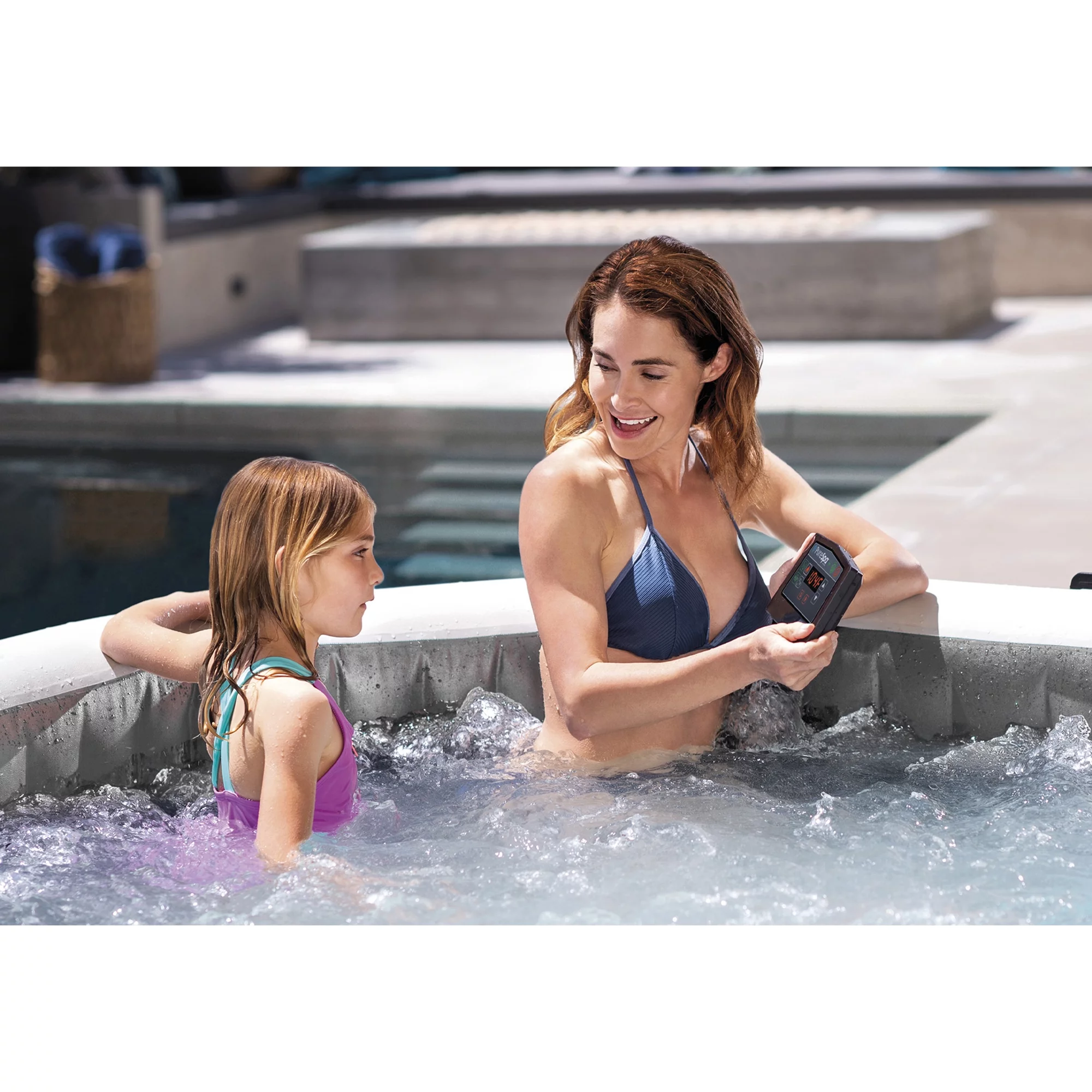 Intex PureSpa Plus 6 Person Inflatable Hot Tub Bubble Jet Spa, 85 x 28, Greywood