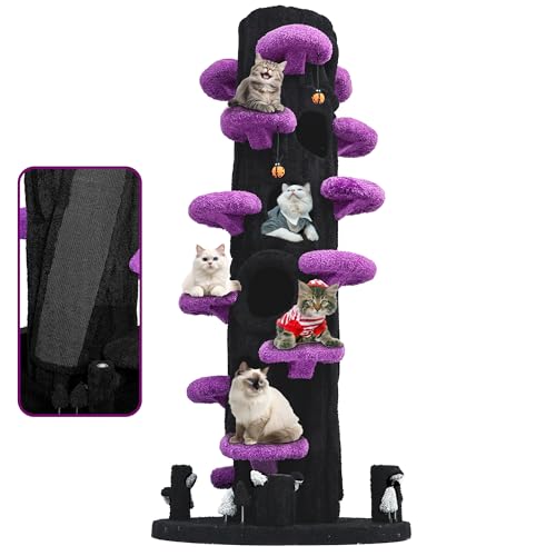 Super Large Cat Tree for Indoor Cats, All-in-One Tall Cats Tower with Scratching Post