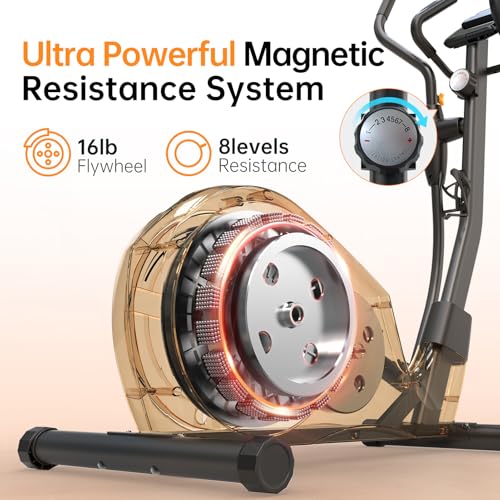 Elliptical Machine, Elliptical Exercise Machine for Home with Hyper-Quiet Magnetic Driving System, Elliptical Trainer