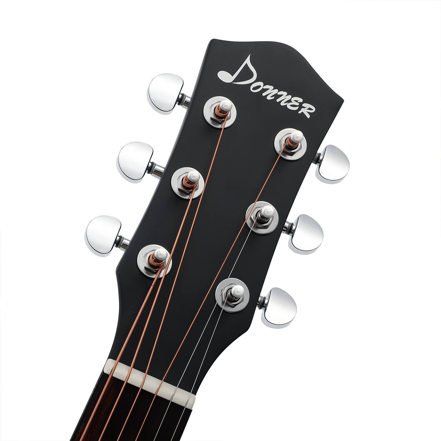 Donner DAG-1C Beginner Acoustic Guitar Full size, 41x22 Cutaway Guitar Bundle with Gig Bag Tuner Capo Picks Strap String