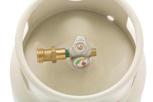 Flame King YSN201BT 20LB Steel Floor Buffer Propane Tank Cylinder with Vapor Valve and Level Gauge, White