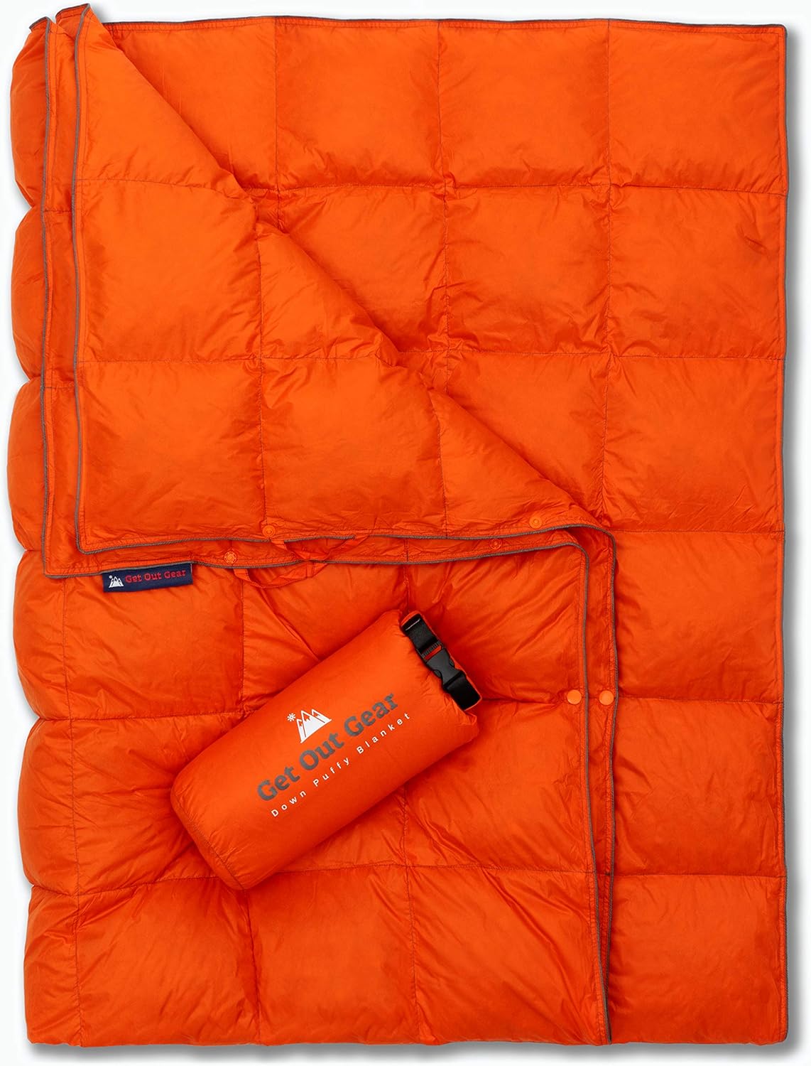 Get Out Gear Down Camping Blanket - Puffy, Packable, Lightweight and Warm | Ideal for Outdoors, Travel, Stadium, Festivals, Beach