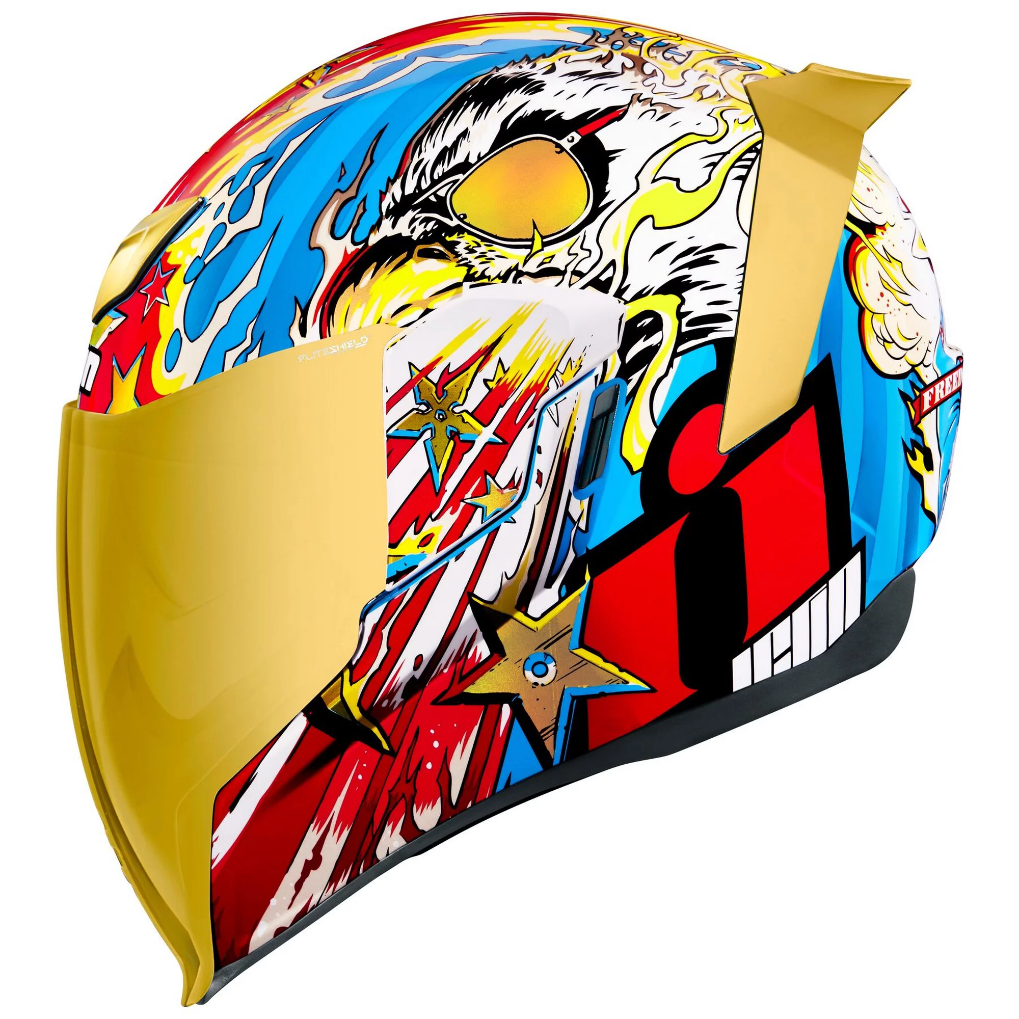 Icon Airflite Freedom Spitter Motorcycle Helmet Gold SM