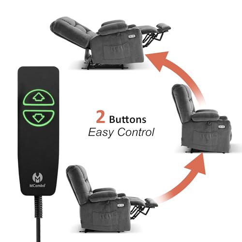 MCombo Zero Gravity Power Recliner Chair with Heat and Vibration Massage, Reclining Chair with USB & Type C Ports, Cup Holders for Living Room