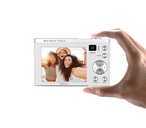 Minolta 56MP Dual Lens Digital Camera &ndash; 5X Optical Zoom, 5K Ultra HD Video, CMOS Sensor, 2.8-inch LCD Screen, Stabilization, Selfie Lens
