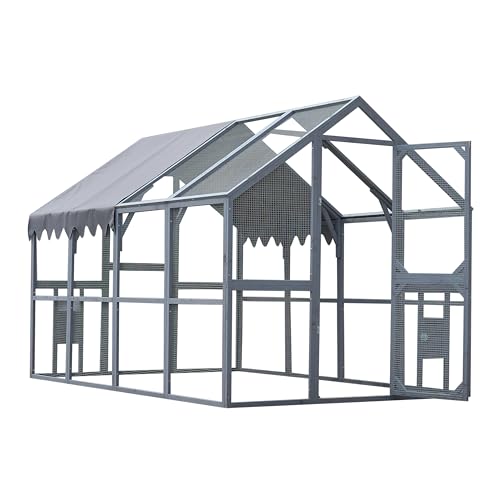 109.6'' Large Wood Chicken Coop Enclosures,Walk-in Poultry Cage
