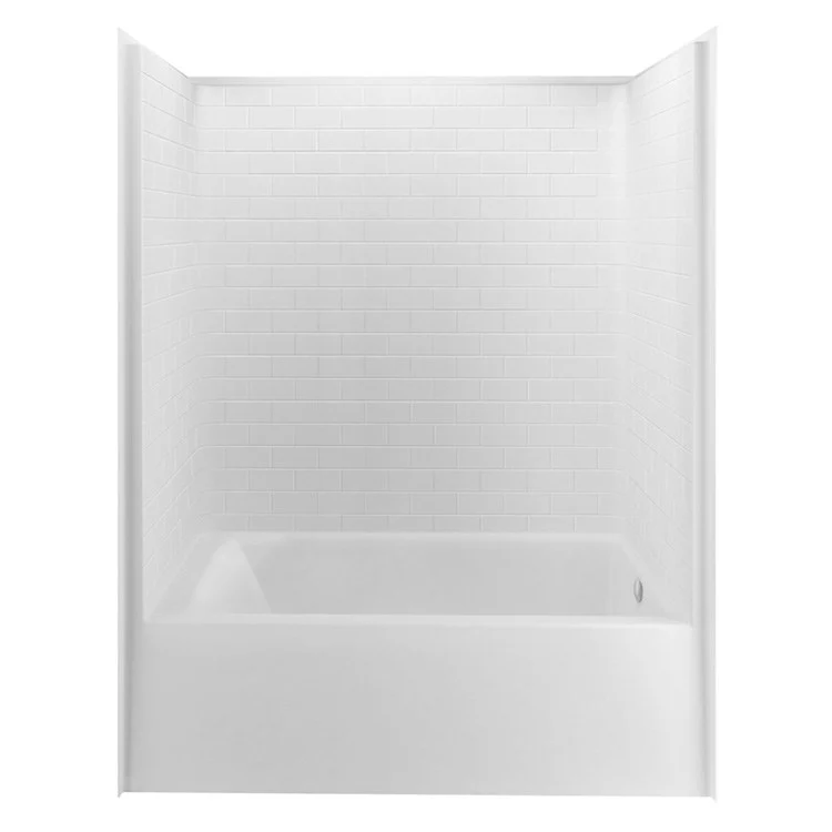 Tub and Shower Module Left Drain Almond 52 Gallons 60 x 32 x 80 Inch