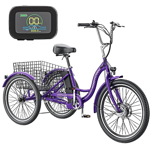 MOPHOTO Electric Trike, 7 Speeds Electric Tricycle for Adult, 350W 36V 3 Wheel Electric Bikes