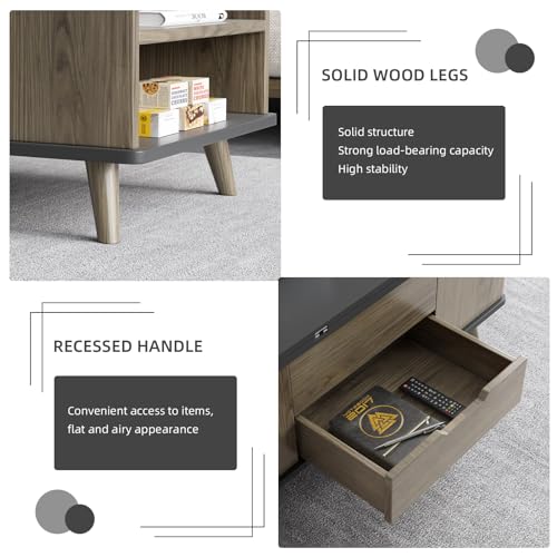 Multifunctional Lift Top Coffee Table with Four Stools,Center Table with Hidden Storage Compartments,Saving Space Indoor Tea Table