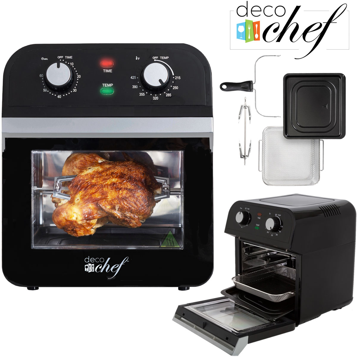 Deco Chef XL 12.7 Quart Oil-Free Air Fryer Multi-Function High Capacity Countertop Convection Oven, Toaster