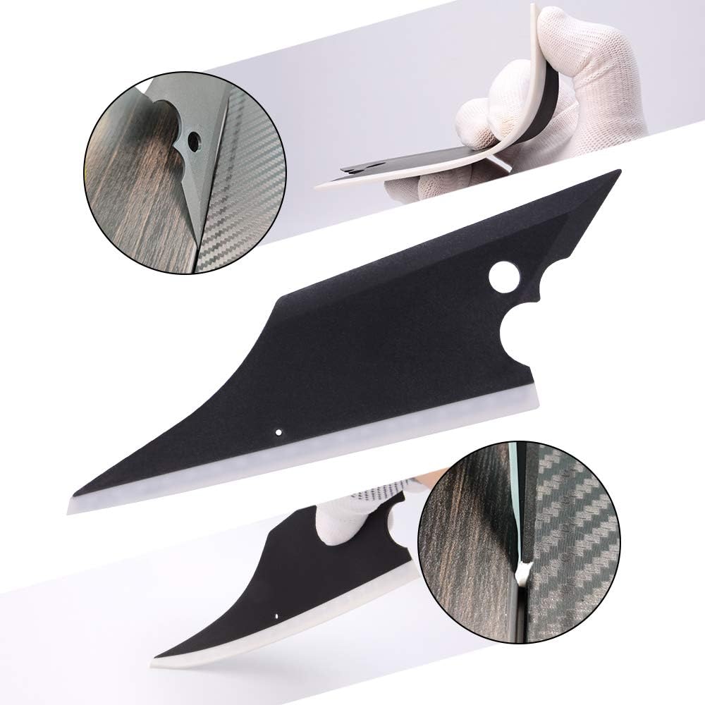 Pro Vinyl Wraps Applicator Tool Kit Window Tint Film Car Wrapping Tools Includes Felt Squeegees, Plastic Scraper, Wrap Knife and Blades