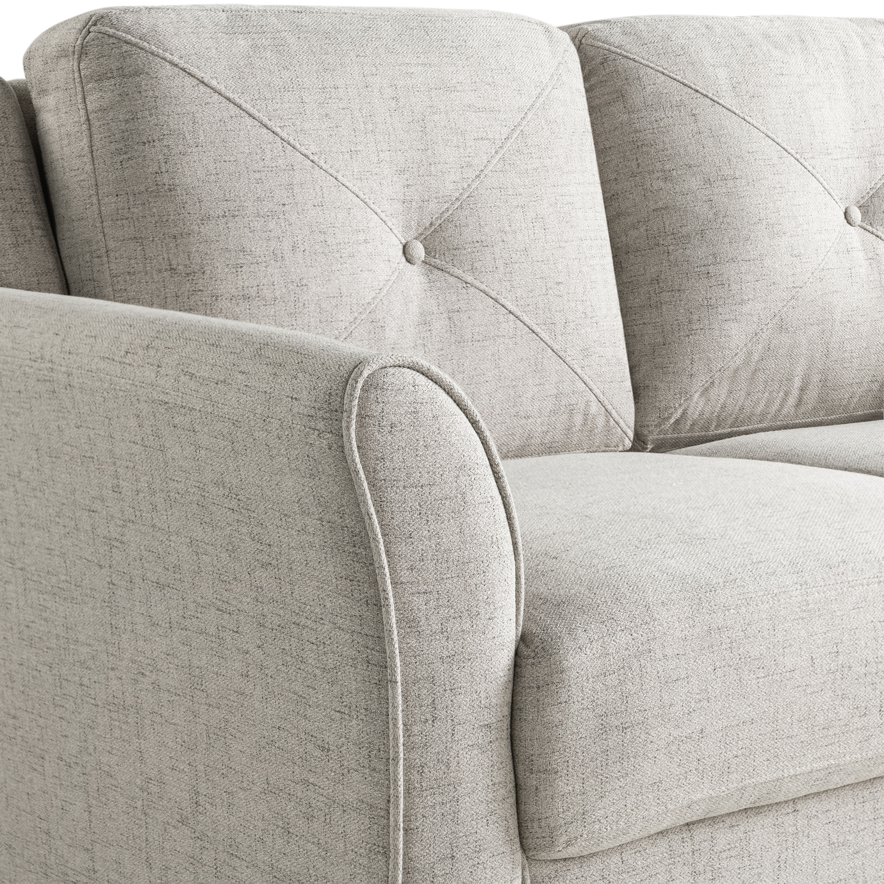Lifestyle Solutions Taryn Loveseat with Curved Arms, Beige Fabric