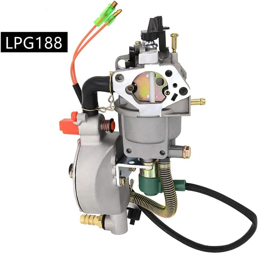 Generator Dual Fuel Carburetor Compatible with LPG CNG Conversion kit 4.5-5.5KW GX390 188F Manual Choke