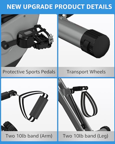 Foldable Exercise Bike Stationary Bikes for Home, 5 IN 1 Indoor Workout Bike, Cycling Bike with 16-Level Quiet Magnetic Resistance
