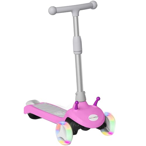 Electric Scooter for Kids Ages 3-8, Kids Electric Scooter, 3 Wheel Toddler Scooters with Flash Wheels and Widen Anti-Slip Deck, 3 Adjustable Height