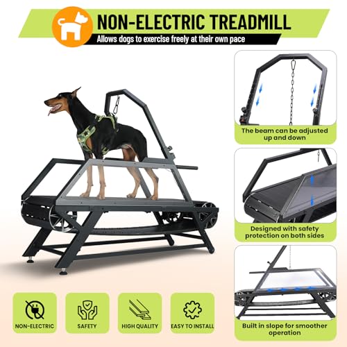 Dog Treadmill for Large Medium Dogs,Slatmill for Dogs with Pedometer and Brake,Treadmill for Dog for Daily Exercise and Fitness