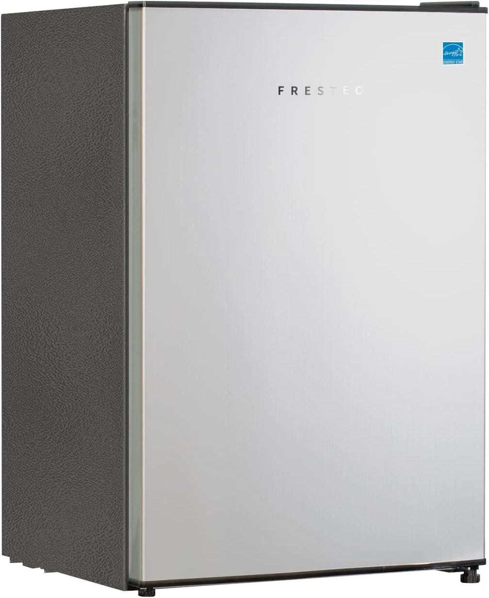 Frestec 2.5 CU' Mini Refrigerator, Small Refrigerator, Mini Fridge with Freezer, Compact Refrigerator, Stainless Steel (FR 250 SL)