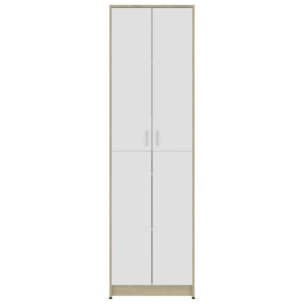 vidaXL Hallway Wardrobe White and Sonoma Oak 21.7x22x9.8x22x74.4x22 Chipboard