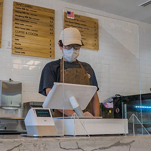 Sneeze Guard Partition for Desk, Counter and Table, Portable Plexiglass Barrier, Same-Day Shipping, Clear Acrylic Shield (30"W x 30" H)