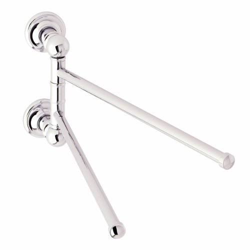 Ginger 4522S/SN Columnar Pivoting Double Towel Bar, Satin Nickel