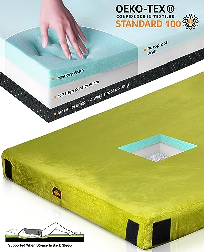 Thick Memory Foam Camping Mattress Sleeping Pad [Car/Tent/Cot] 3 Inch Portable Floor Mat Roll Up for Guests Kids Adult Sleepover