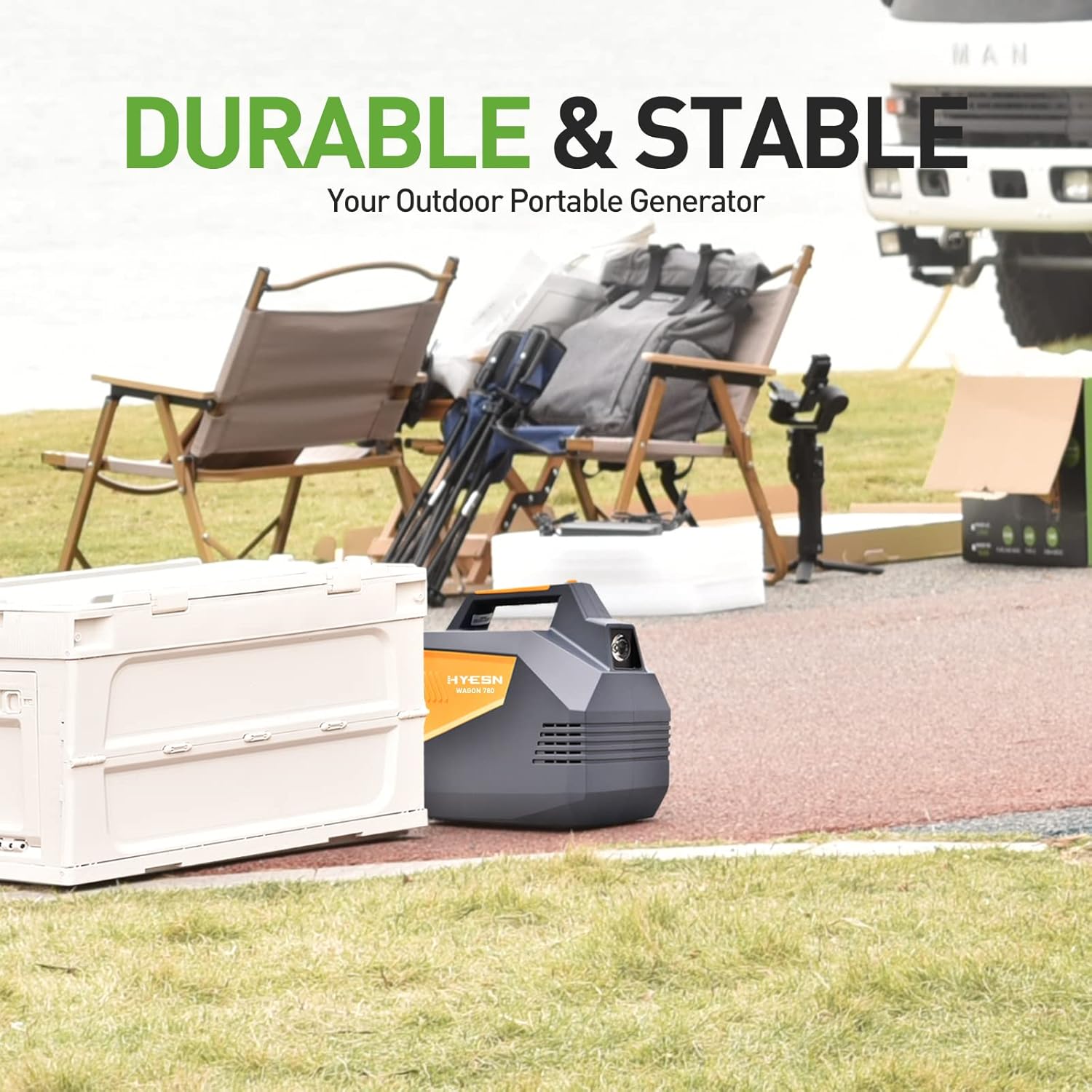 HYESN Portable Power Station 500W Outdoor Solar Generators 618Wh Backup Lithium Battery Power Multiple Devices