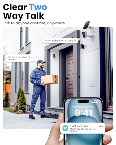 Outdoor Security Camera Wireless, 2K Battery Powered WiFi Cameras for Home Security with AI Motion Detection, Color Night Vision, Siren Alarm