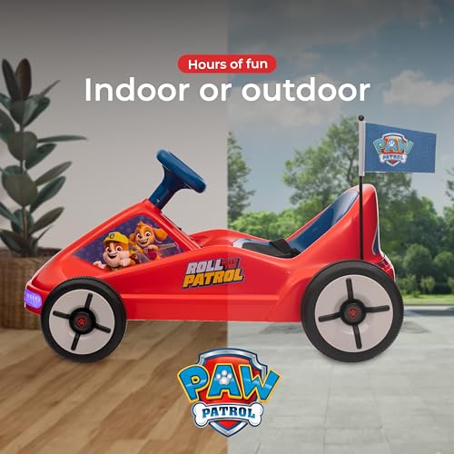 Bluey 12V Electric Go Kart for Kids, Electric Ride-On Toy with Lights, Seat Belt, Ages 3-6, Durable PVC and Iron Construction, Rechargeable Battery