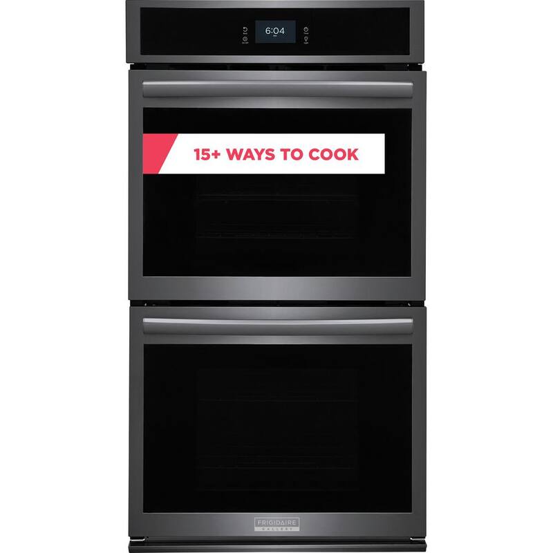Gallery 27 in. Double Electric Built-In Wall Oven with Total Convection in Smudge-Proof Black Stainless Steel