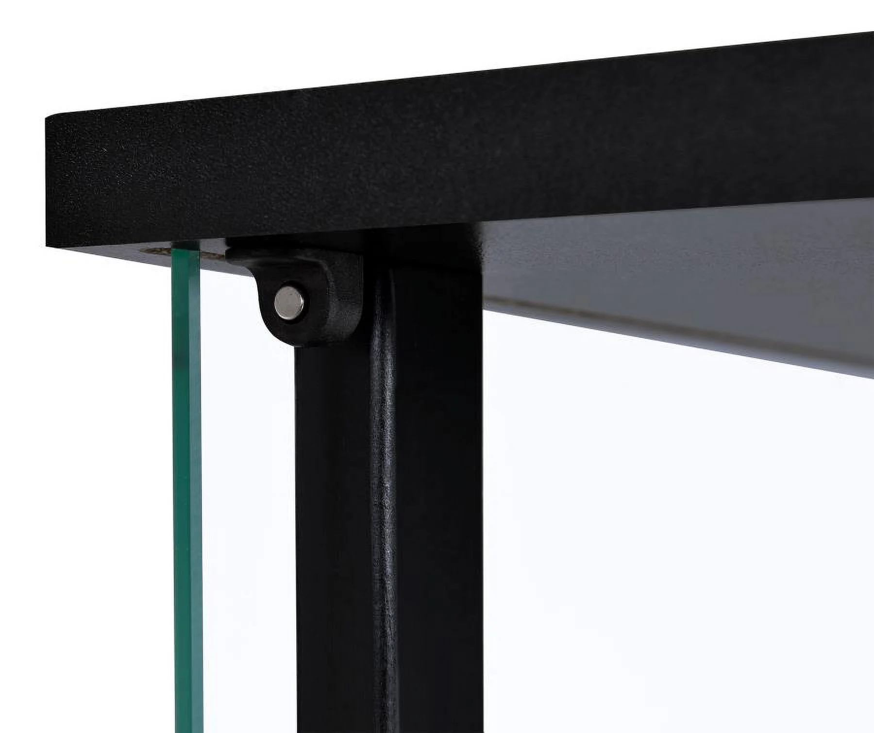 Contemporary Black Wood And Glass 4 Shelf Curio Display Cabinet