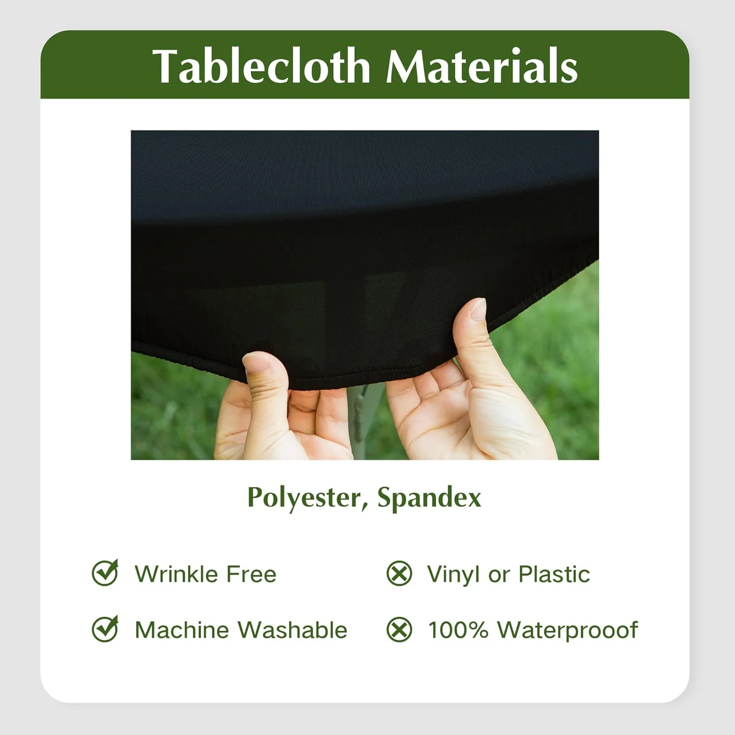 2 Pack Rectangle Fitted Tablecloth 36X60 Inch Stretch Spandex Patio Table Cover Navy Washable Table Cloth Elastic Table Topper for Indoor and Outdoor
