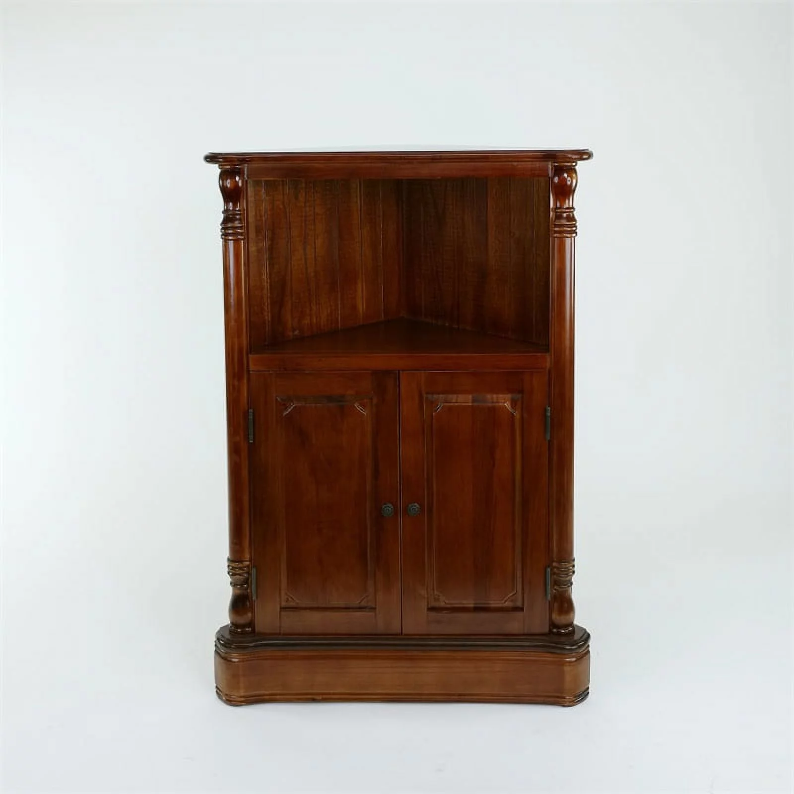 Ayla Corner Cabinet 24Wx35"H in brown wood