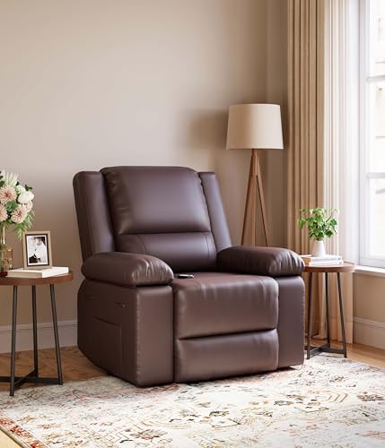 GarveeHome Power Lift Recliner Chair - Heat and Massage, Faux PU Electric Lift Recliner for Elderly & Mobility Impaired, Adjustable Back and Legs