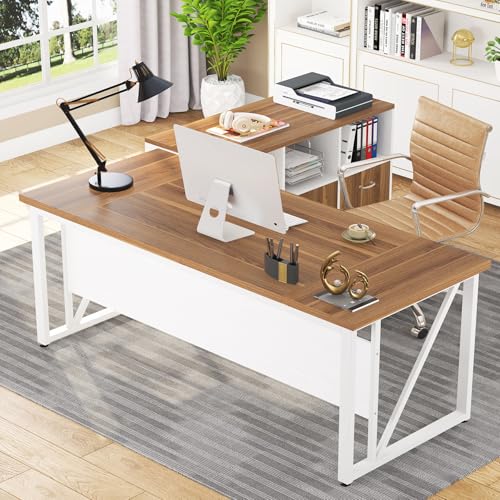Tribesigns 63 inches Executive Desk and 47" lateral File Cabinet