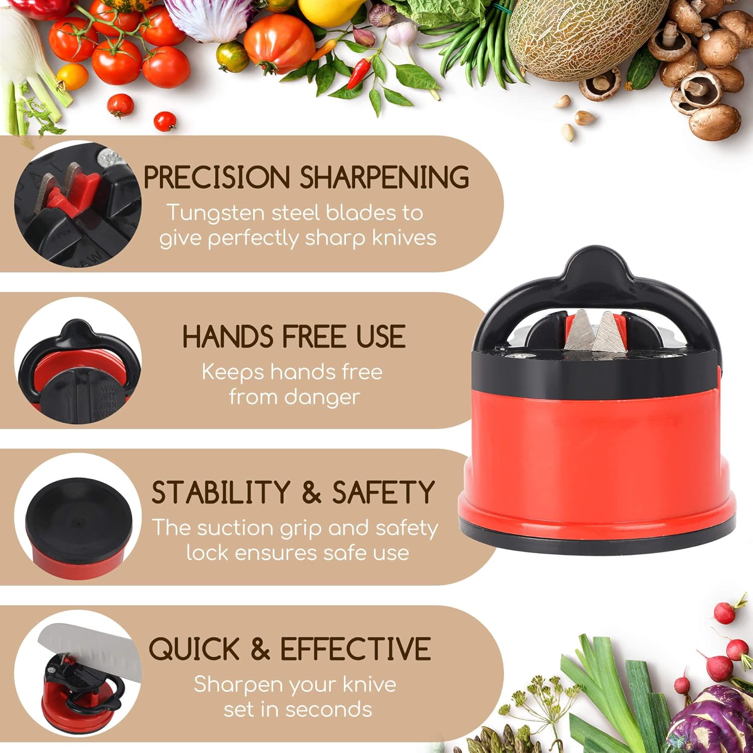 Lyched Vertical Magnetic Knife Block – Double Side Magnetic Wood Knife Holder – Magnetic Knife Stand and Knife Storage – Large Cleaver Holder with
