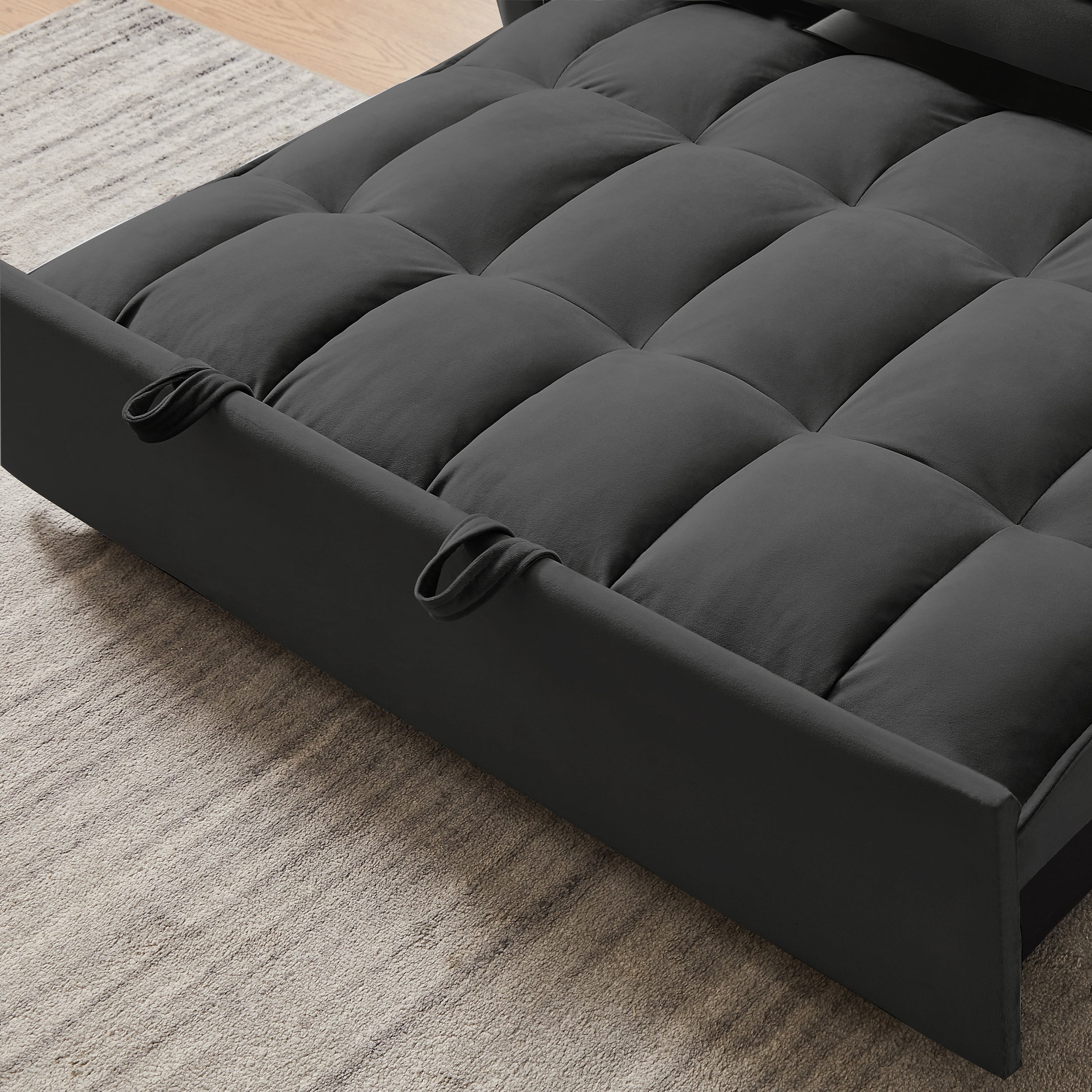 Hombay Modern Velvet Pull Out Convertible Sofa Bed, Upholstered Folding Sleeper Couch Loveseat with Reclining Backrest Pillows for Living Room Bedroom