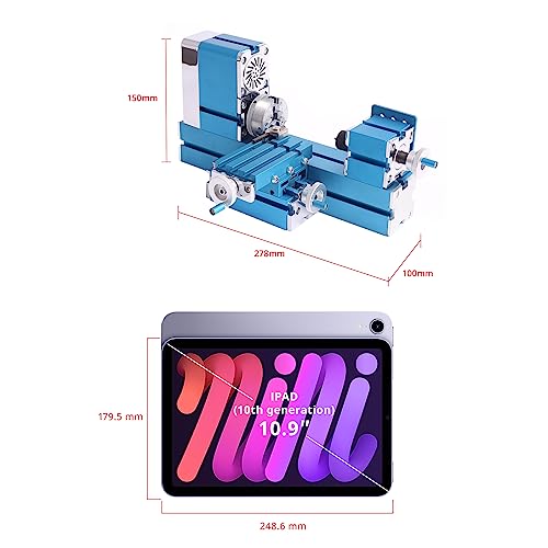 Universal Mini Metal Lathe Machine Motorized Metalworking DIY Tool Benchtop Woodworking for Hobby Science Education Modelmaking W10003M AC100V~240V