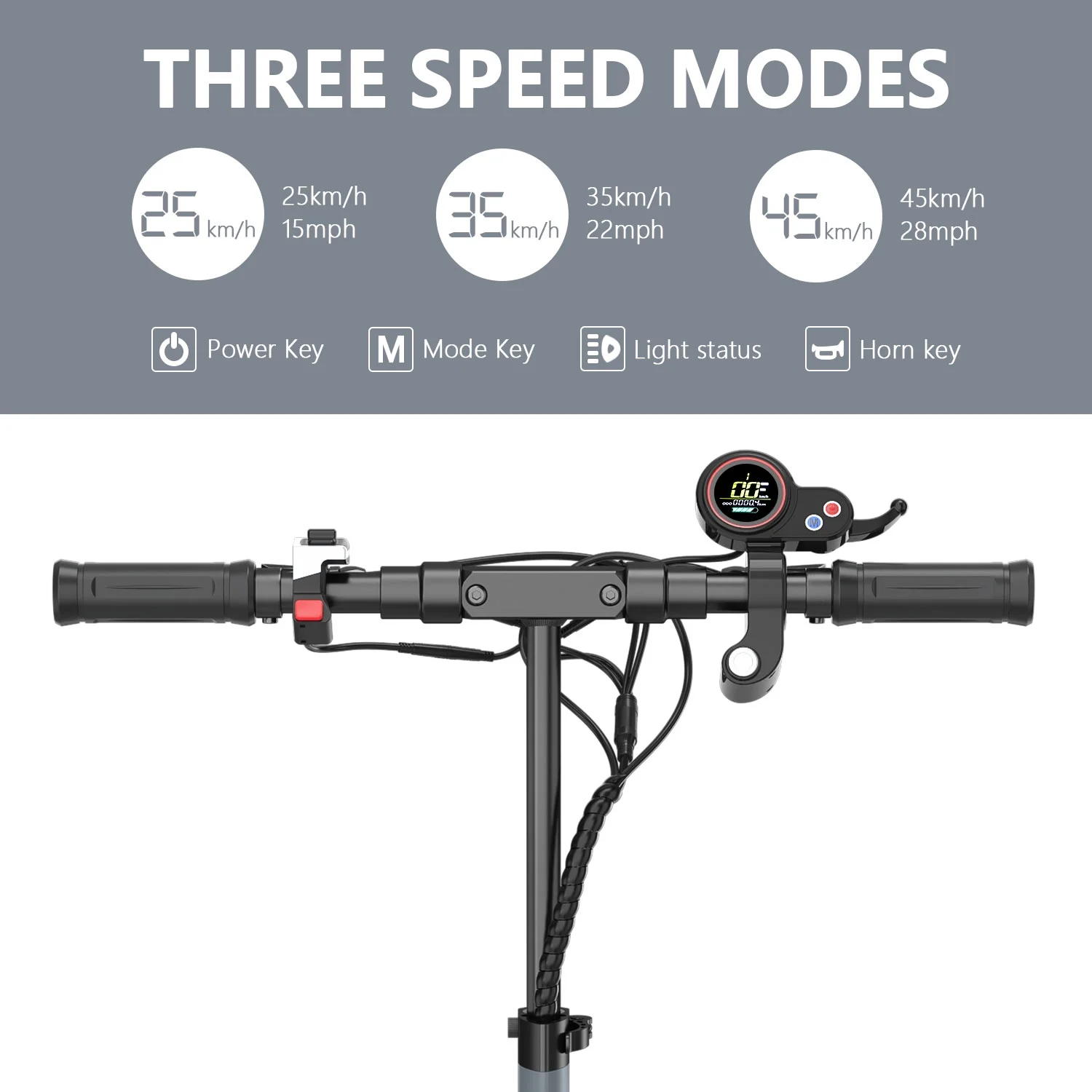 iENYRID Electric Scooter for Adults up to 26 Miles Long Range, 500W 3 Speeds Foldable Commute E-Scooter up to 28mph