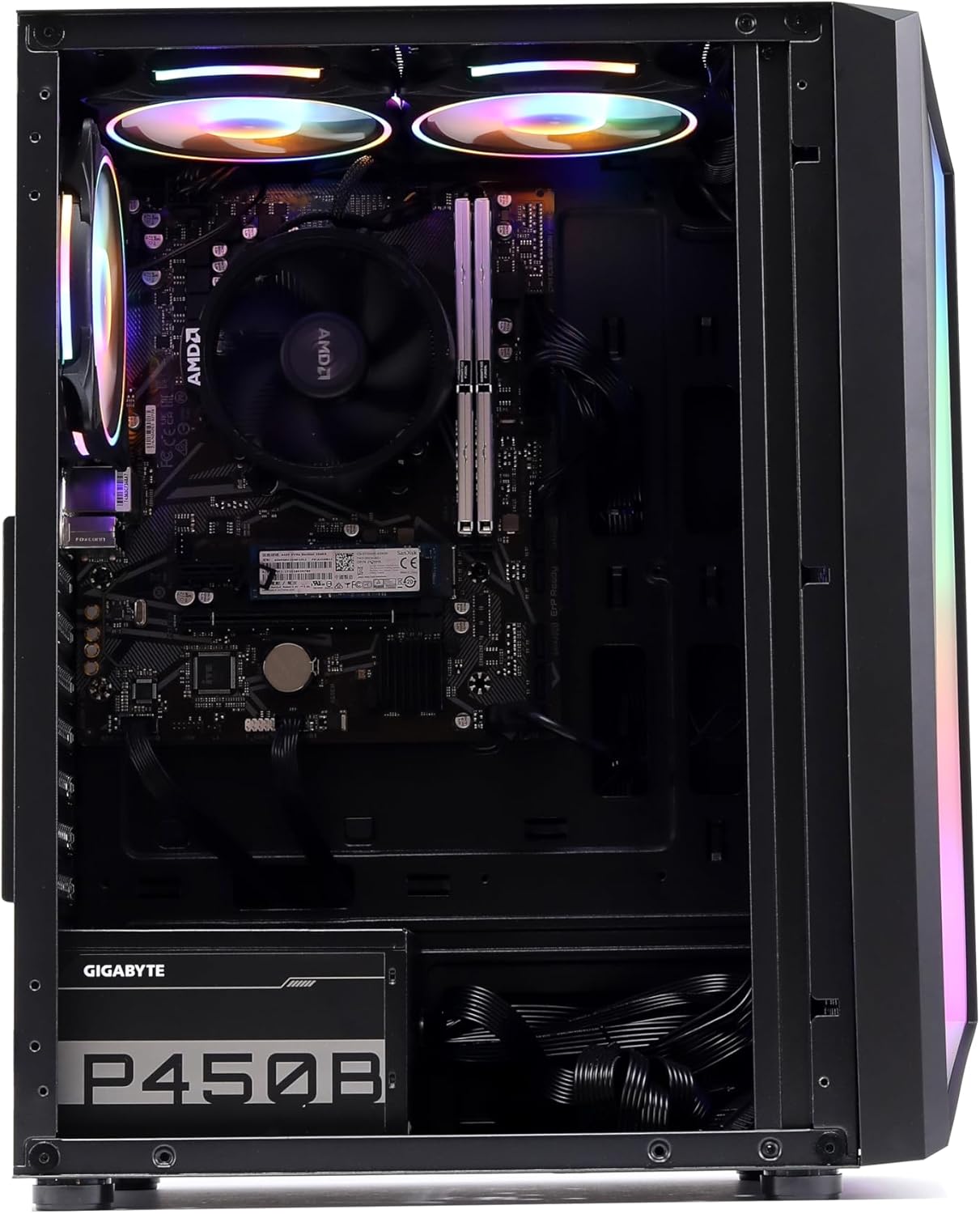 MXZ Gaming PC Desktop Computer, AMD Ryzen 5 8500G 3.6GHz, AMD Radeon Vega 7 Graphics,A620, 16GB DDR5, NVME 1 T SSD, 6RGB Fans, Win 11 Pro Ready