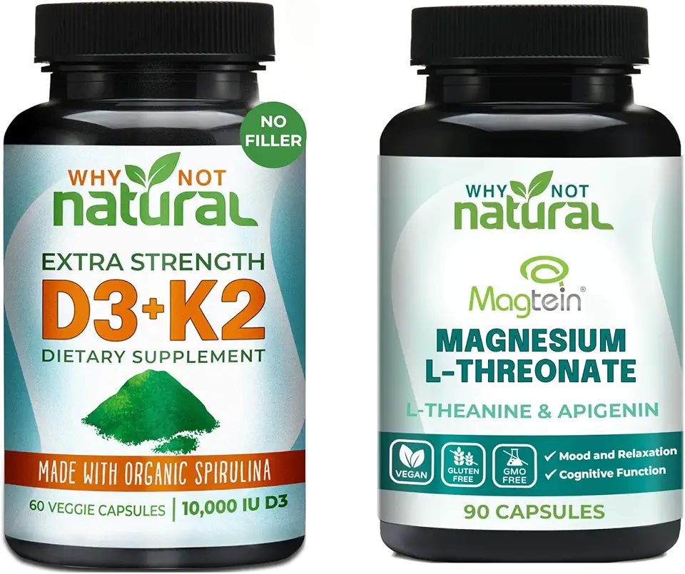 Why Not Natural Magnesium L-Threonate Complex and Vitamin D3K2 - Kansas Nuitrition - HNZSDS