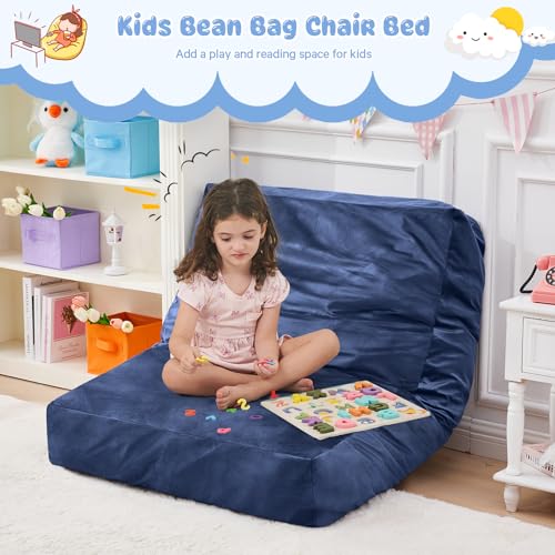 Bean Bag Chairs for Adults - Giant Bean Bag Chair Convertible Bean Bag Bed - Beanbag Chair with Micro Fiber Cover/Furniture Foam Filler